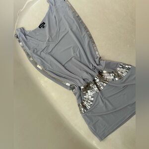 bebe Gray Mini Dress with Silver Accents
